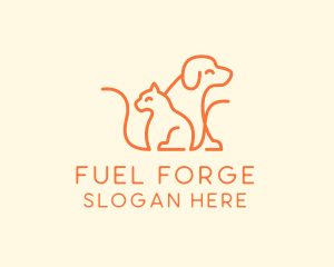 Orange Cat Dog Pet  logo design