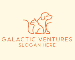 Orange Cat Dog Pet  logo design