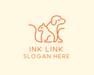 Orange Cat Dog Pet  logo design