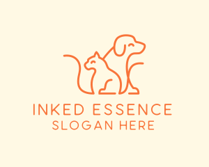 Orange Cat Dog Pet  logo design