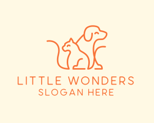 Orange Cat Dog Pet  logo design