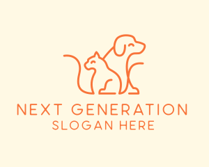 Orange Cat Dog Pet  logo design