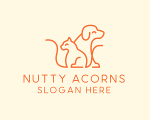 Orange Cat Dog Pet  logo design