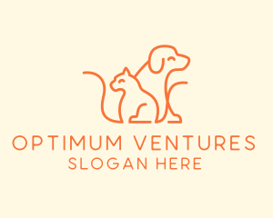 Orange Cat Dog Pet  logo design