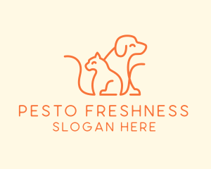 Orange Cat Dog Pet  logo design