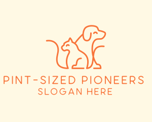 Orange Cat Dog Pet  logo design