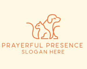 Orange Cat Dog Pet  logo design