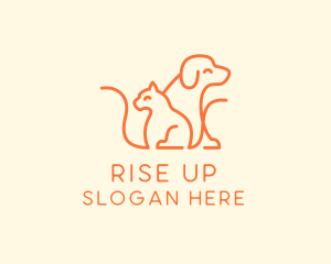 Orange Cat Dog Pet  logo design