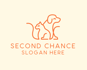 Orange Cat Dog Pet  logo design