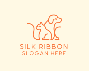 Orange Cat Dog Pet  logo design