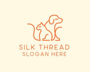 Orange Cat Dog Pet  logo design