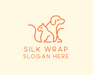 Orange Cat Dog Pet  logo design