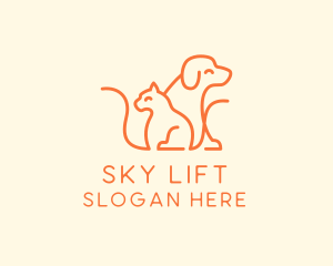 Orange Cat Dog Pet  logo design