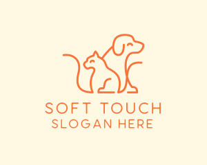 Orange Cat Dog Pet  logo design