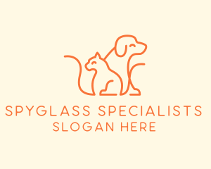 Orange Cat Dog Pet  logo design