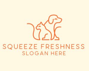 Orange Cat Dog Pet  logo design