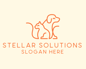 Orange Cat Dog Pet  logo design