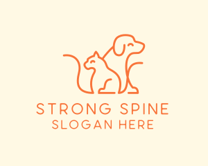 Orange Cat Dog Pet  logo design