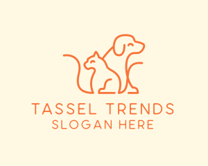 Orange Cat Dog Pet  logo design