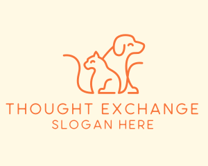 Orange Cat Dog Pet  logo design