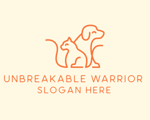 Orange Cat Dog Pet  logo design