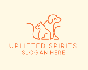 Orange Cat Dog Pet  logo design