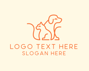 Pet - Orange Cat Dog Pet logo design