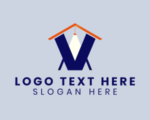 Letter V House Light logo