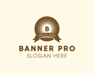 Sun Ribbon Banner logo design