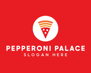 Pepperoni Pizza Slice logo design