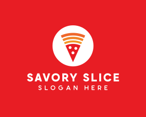 Pepperoni Pizza Slice logo design