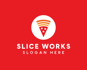 Pepperoni Pizza Slice logo design