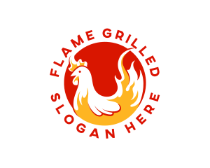 Roasted Flame Chicken logo design