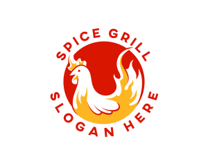 Roasted Flame Chicken logo design