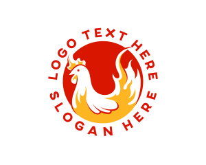 Roast - Roasted Flame Chicken logo design