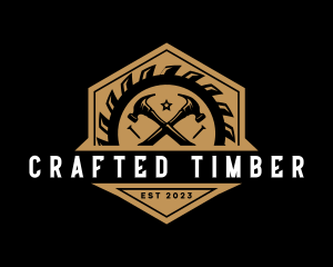 Hammer Nail Carpentry logo design