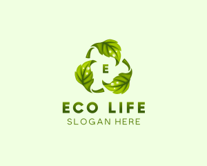 Recycle Reuse Eco Leaf logo design