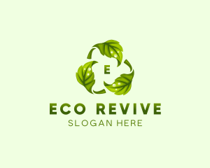 Recycle Reuse Eco Leaf logo design