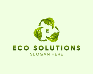 Recycle Reuse Eco Leaf logo design