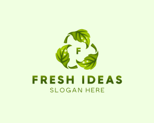 Recycle Reuse Eco Leaf logo design