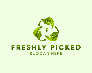 Recycle Reuse Eco Leaf logo design