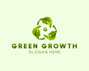 Recycle Reuse Eco Leaf logo design