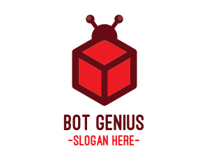 Red Cube Bug logo design