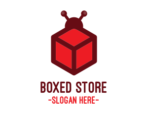 Red Cube Bug logo design