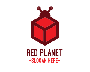 Red Cube Bug logo design