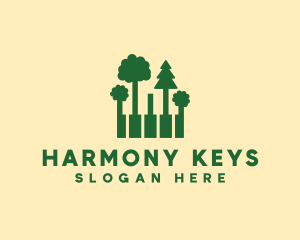 Forest Piano Keys logo design