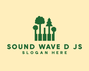 Forest Piano Keys logo design