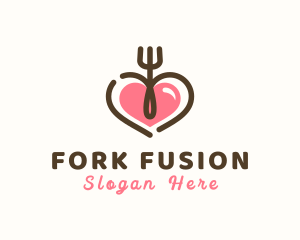 Heart Fork Cutlery logo design