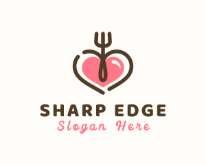 Heart Fork Cutlery logo design