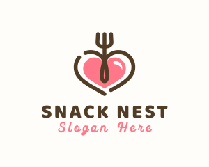 Heart Fork Cutlery logo design